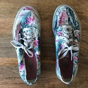 Vans floral print lace ups